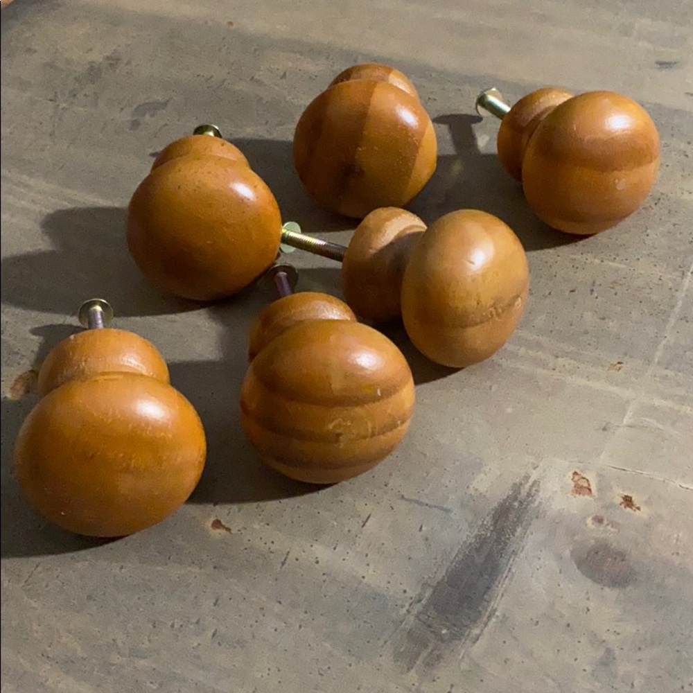 Six Wooden Drawer Pulls